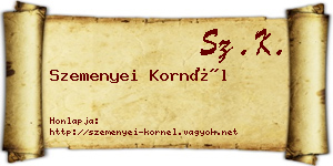 Szemenyei Kornél névjegykártya