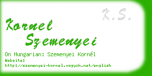 kornel szemenyei business card